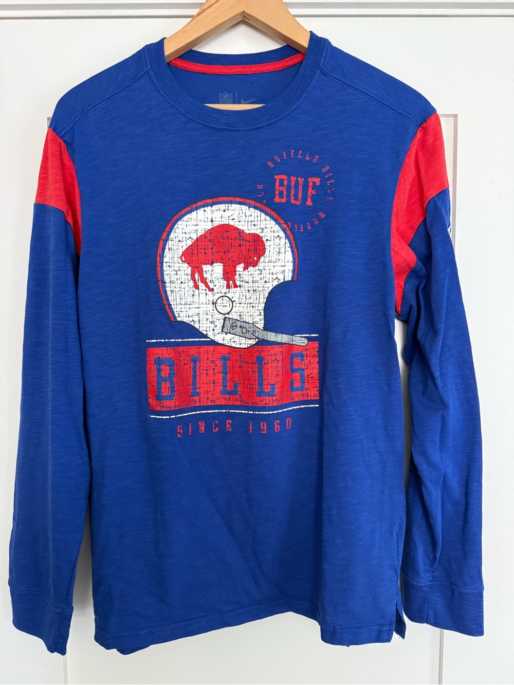 Buffalo Bills Kids Long Sleeve Tee - Royal Blue with Red Accents Boys Large